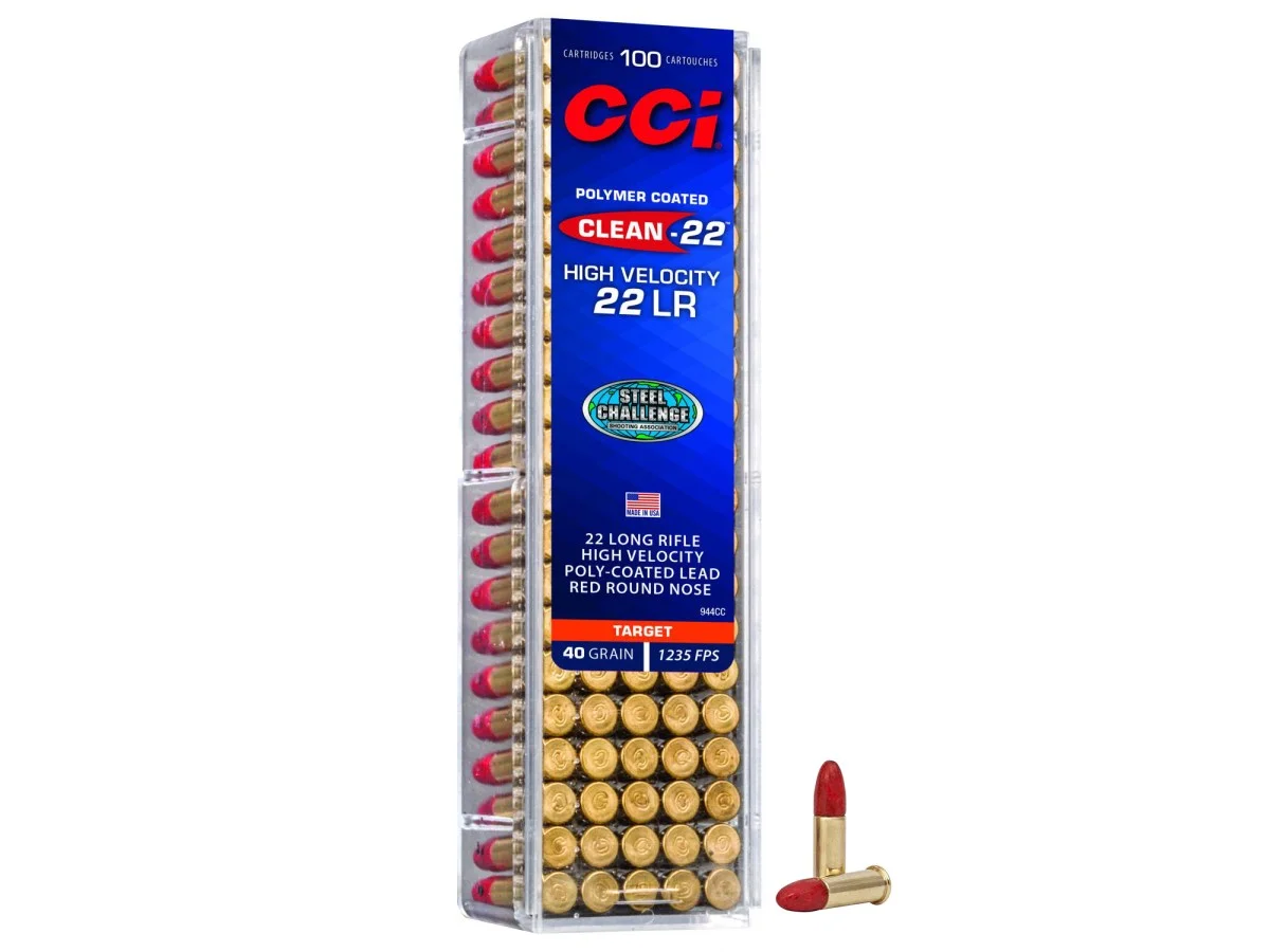 .22LR CCI Clean-22 40gr/2,59g High Velocity Poly-Coated Red LRN, 100 ks