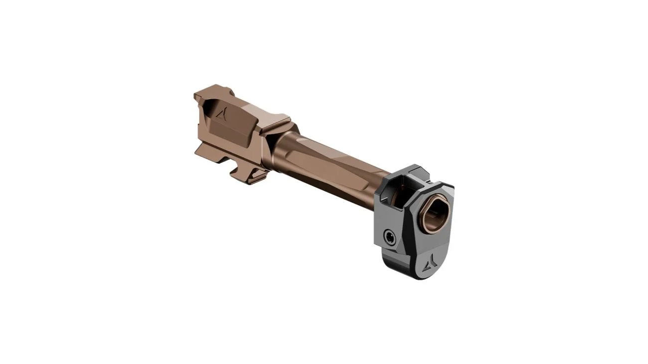 Hlaveň s kompenzátorom Radian Afterburner + Ramjet Glock 43X, Bronze