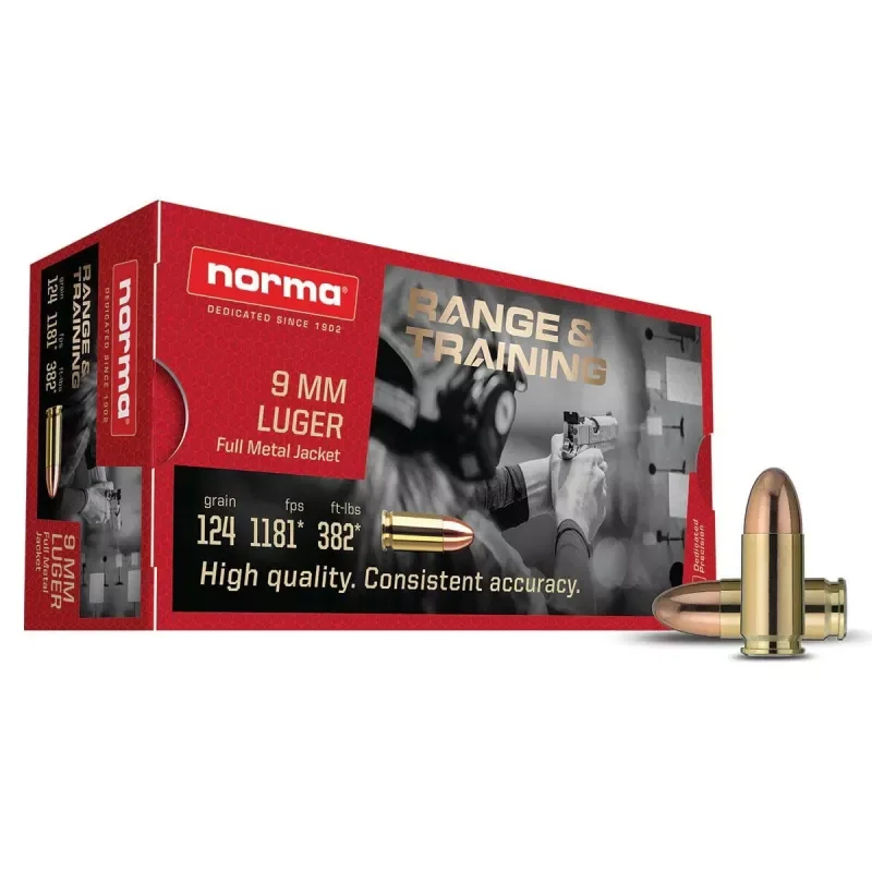 9mm Luger Norma FMJ 124gr/8g (50ks)