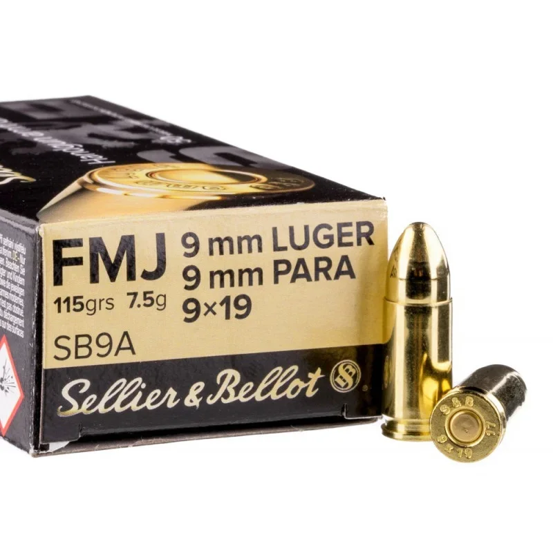 S&B 9x19mm Luger, FMJ 115gr/7,5g (50ks)