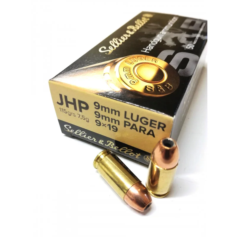 S&B 9x19mm Luger, JHP 115gr/7,5g (50ks)