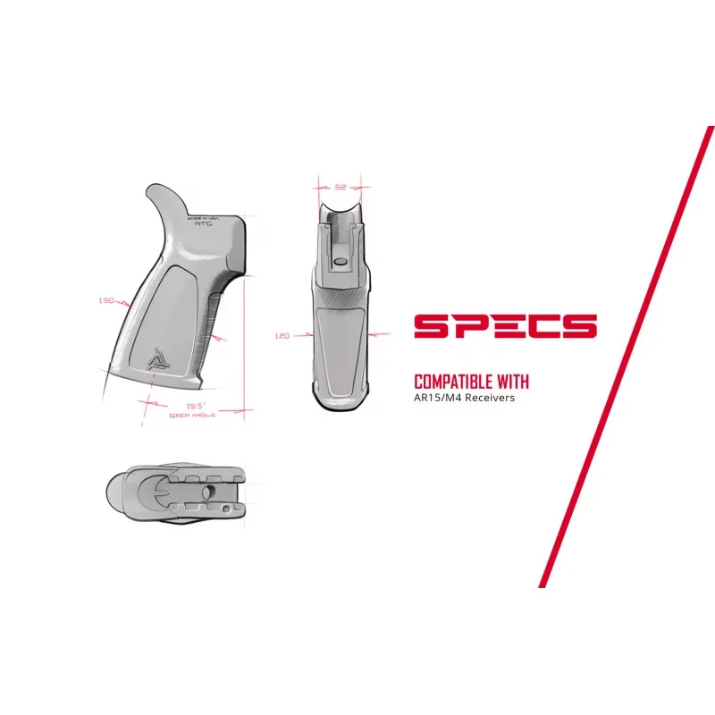Thril Rukoväť Rugged Tactical AR15 - čierna