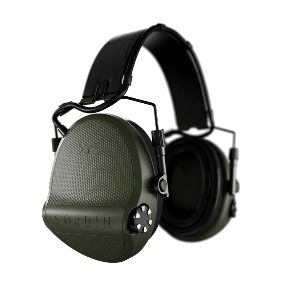 Elektronické chrániče sluchu Sordin Supreme X2 Headband Gel Earcups Green